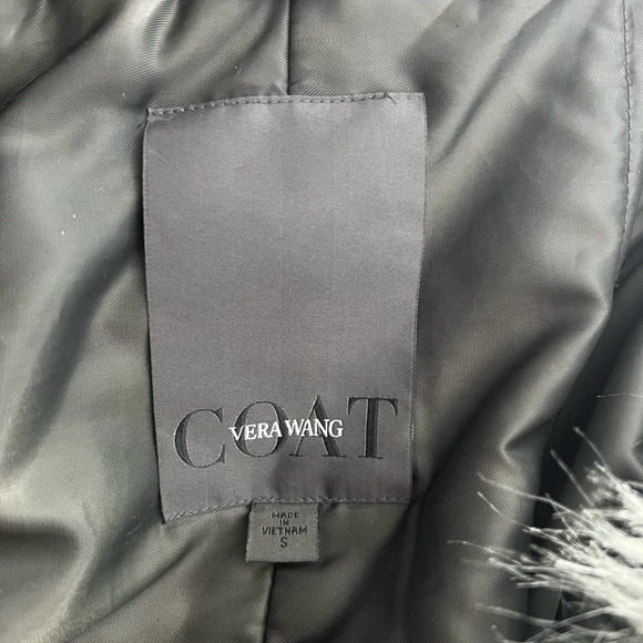 Vera Wang Faux Fur Trim Mixed Media Anorak Coat Green Khaki Size Small - Picture 11 of 12